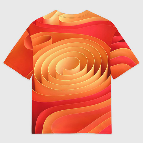 Мужская футболка оверсайз Оранжевые объемные круги / 3D-принт – фото 2