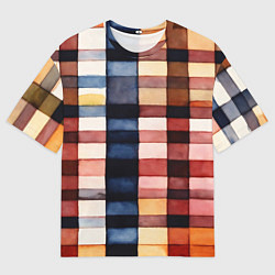 Футболка оверсайз мужская Акварельная клетка, цвет: 3D-принт