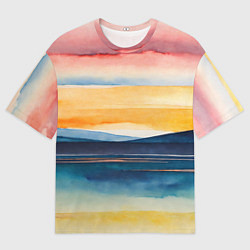 Мужская футболка оверсайз Акварельный бриз