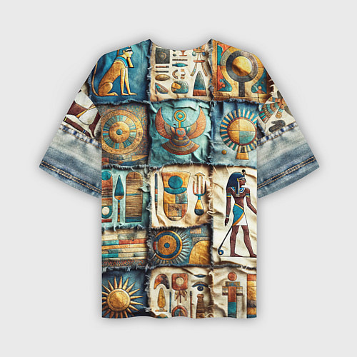 Мужская футболка оверсайз Пэчворк из Египта / 3D-принт – фото 2