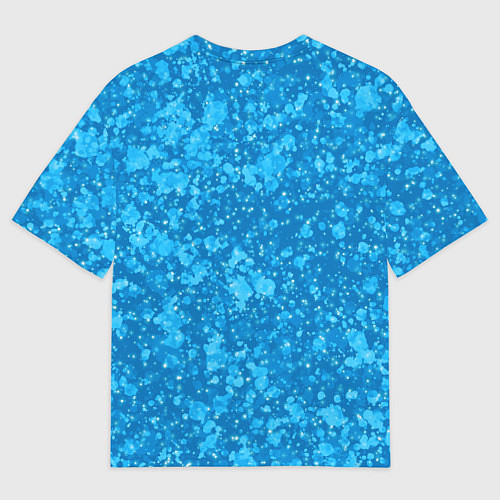 Мужская футболка оверсайз Ярко-голубой абстракция космический / 3D-принт – фото 2