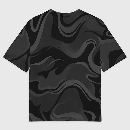 Мужская футболка оверсайз Ведьмак - Серые волны / 3D-принт – фото 2