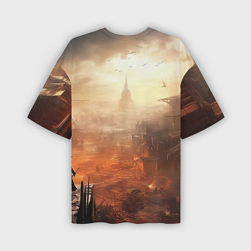 Мужская футболка оверсайз Assassins creed старый город / 3D-принт – фото 2