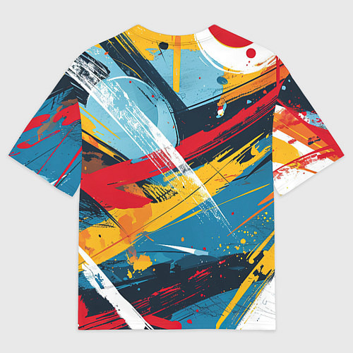 Мужская футболка оверсайз Цветные мазки красок / 3D-принт – фото 2