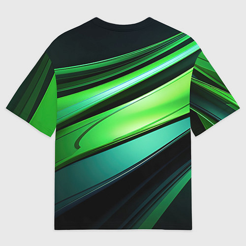 Мужская футболка оверсайз Абстрактные геометрические плавные линии минимализ / 3D-принт – фото 2