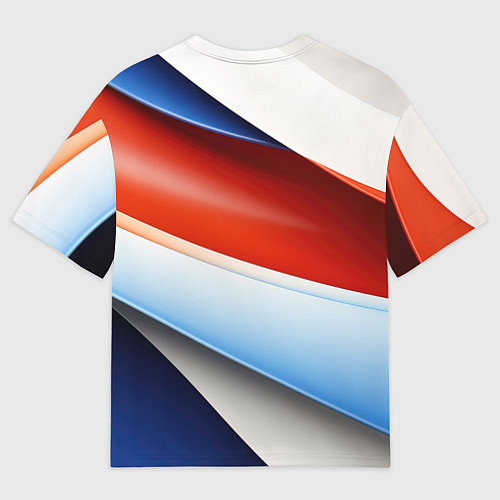 Мужская футболка оверсайз Абстрактный минимализм плавные волнистые линии / 3D-принт – фото 2