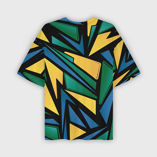 Мужская футболка оверсайз Разноцветный геометрический узор - уникальный / 3D-принт – фото 2