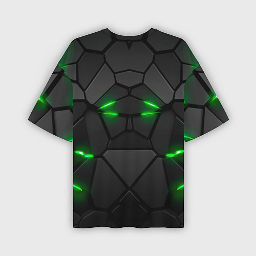 Мужская футболка оверсайз Броня в стиле киберпанка в виде плит / 3D-принт – фото 2