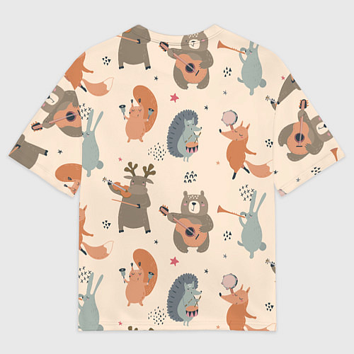 Мужская футболка оверсайз Животные с инструментами / 3D-принт – фото 2