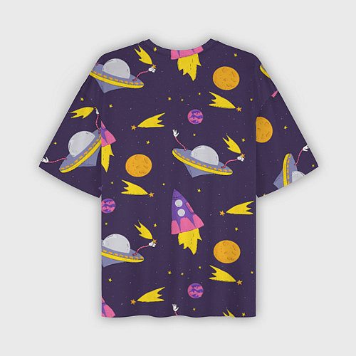 Мужская футболка оверсайз Космические приключения / 3D-принт – фото 2