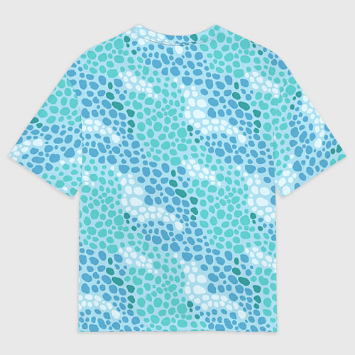 Мужская футболка оверсайз Океанские волны из синих и бирюзовых камней / 3D-принт – фото 2