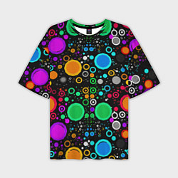 Мужская футболка оверсайз Разноцветные круги