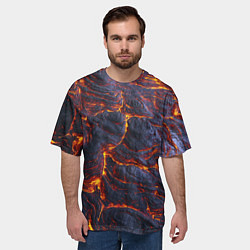 Футболка оверсайз мужская Вулканическая лава, цвет: 3D-принт — фото 2