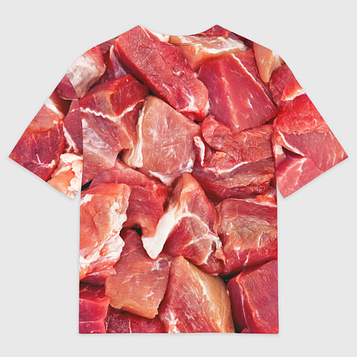 Мужская футболка оверсайз Куски мяса / 3D-принт – фото 2