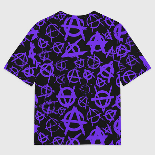 Мужская футболка оверсайз Узор анархия фиолетовый / 3D-принт – фото 2