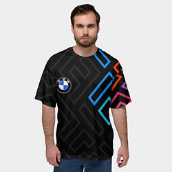 Футболка оверсайз мужская BMW brand color carbon, цвет: 3D-принт — фото 2
