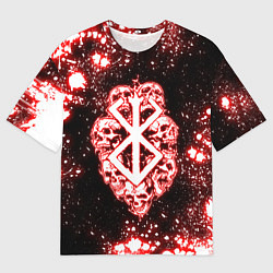 Мужская футболка оверсайз Неоновое клеймо жертвы из Берсерка