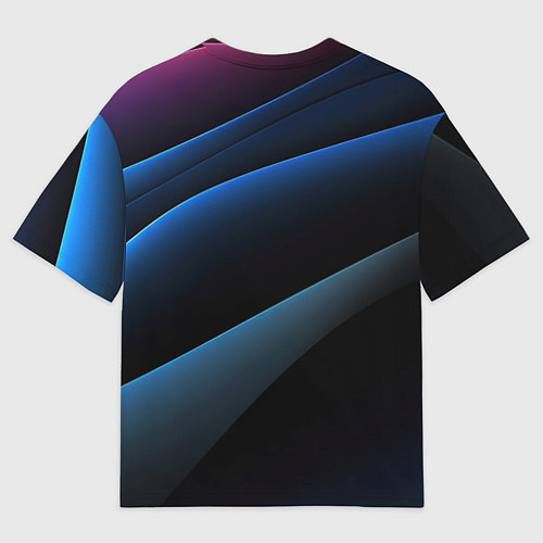 Мужская футболка оверсайз Синий стильный абстрактный геометрический стиль на / 3D-принт – фото 2
