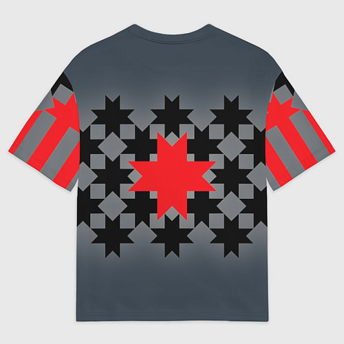 Мужская футболка оверсайз Этно серый / 3D-принт – фото 2