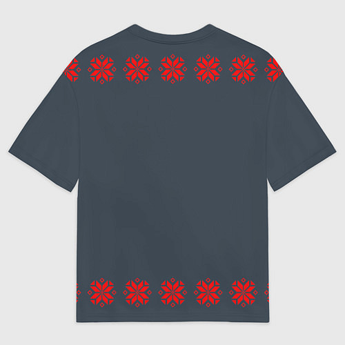 Мужская футболка оверсайз Этно - темный / 3D-принт – фото 2