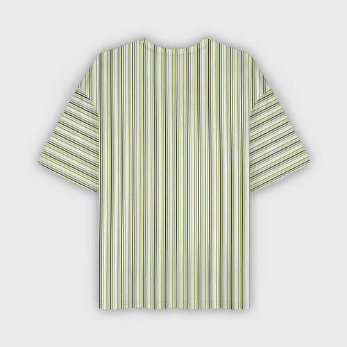 Мужская футболка оверсайз Светлый серо-зелёный полосатый / 3D-принт – фото 2