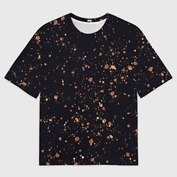 Мужская футболка оверсайз Чёрно-синий с золотым напылением