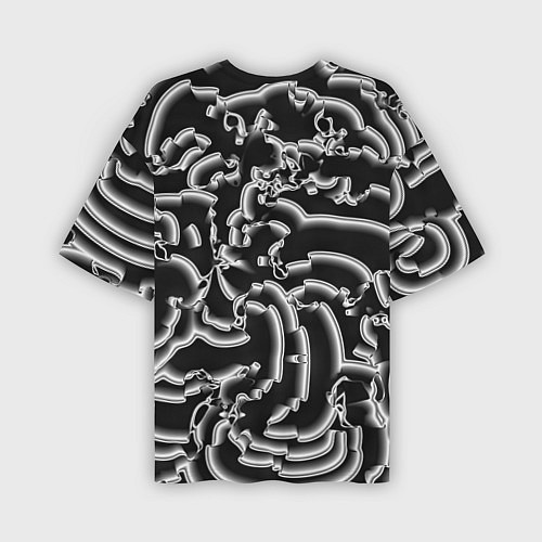 Мужская футболка оверсайз Абстрактные объемные рельефы / 3D-принт – фото 2