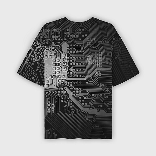 Мужская футболка оверсайз Микросхема плата / 3D-принт – фото 2