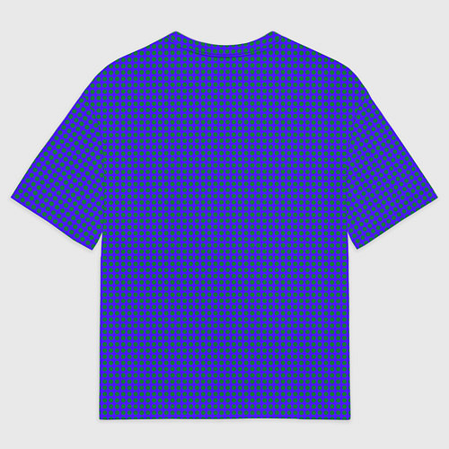 Мужская футболка оверсайз Паттерн зеленые круги на синем / 3D-принт – фото 2
