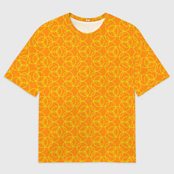 Мужская футболка оверсайз Паттерн из окружностей оранжевый