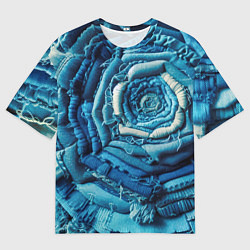 Мужская футболка оверсайз Джинсовая роза - нейросеть