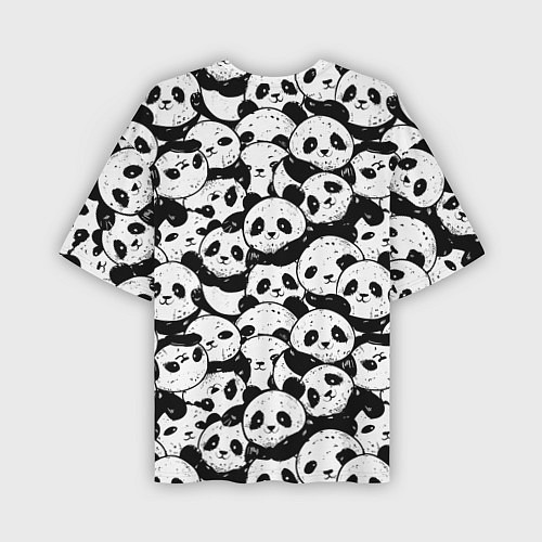 Мужская футболка оверсайз Выходной господина злодея с пандами / 3D-принт – фото 2