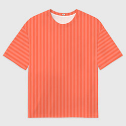 Футболка оверсайз мужская Полосатый розово-оранжевый, цвет: 3D-принт