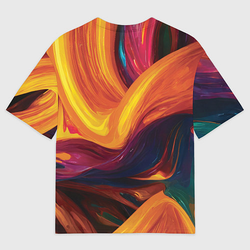 Мужская футболка оверсайз Цветная абстракция colorful / 3D-принт – фото 2