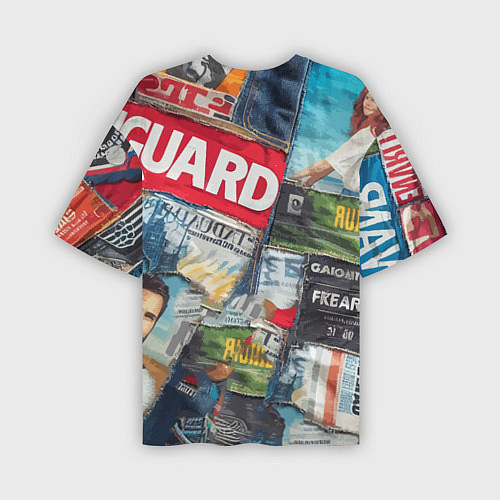 Мужская футболка оверсайз Vanguard collage - ai art patchwork / 3D-принт – фото 2