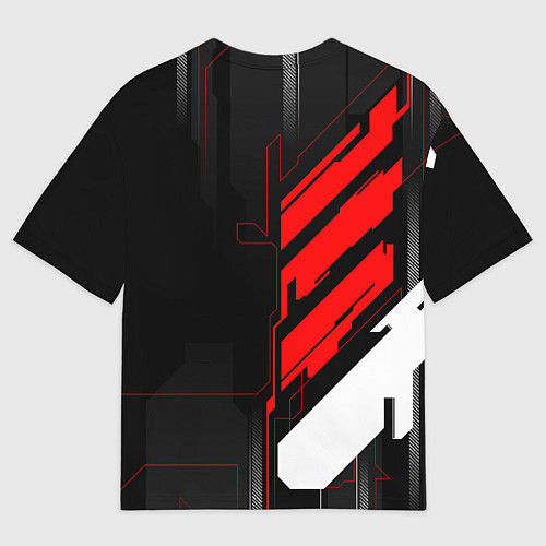Мужская футболка оверсайз Ducati - красный технологический / 3D-принт – фото 2