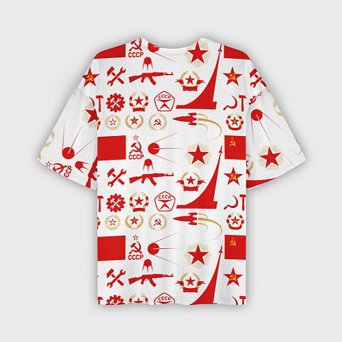 Мужская футболка оверсайз СССР знак качества красный / 3D-принт – фото 2