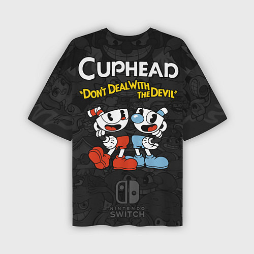 Мужская футболка оверсайз Cuphead - dont deal with the devil / 3D-принт – фото 2