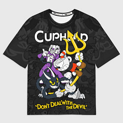 Футболка оверсайз мужская Cuphead devil trident, цвет: 3D-принт