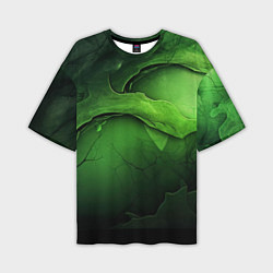 Мужская футболка оверсайз Зеленая яркая абстрактная текстура