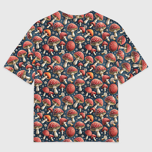 Мужская футболка оверсайз Гриб красный мухомор паттерн / 3D-принт – фото 2