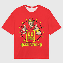 Футболка оверсайз мужская Джон Сина - двадцатилетие, цвет: 3D-принт