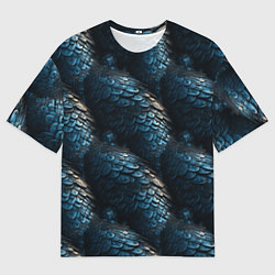 Футболка оверсайз мужская Синяя стальная броня, цвет: 3D-принт