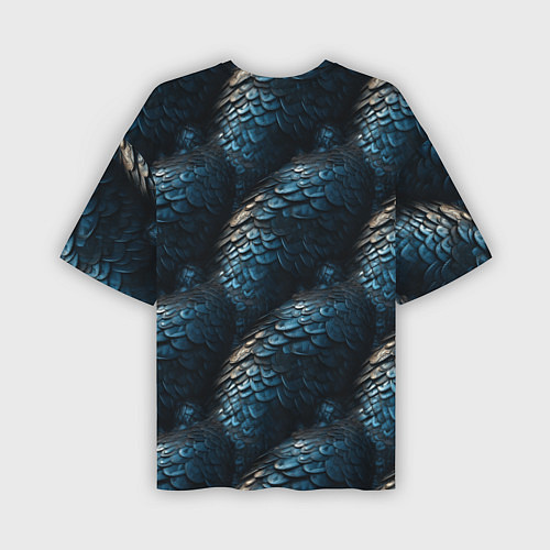 Мужская футболка оверсайз Синяя стальная броня / 3D-принт – фото 2