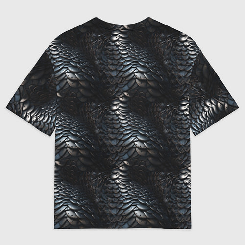 Мужская футболка оверсайз Блестящая металлическая броня / 3D-принт – фото 2