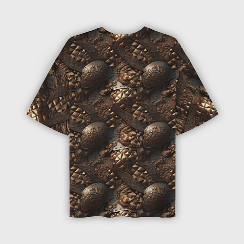 Мужская футболка оверсайз Коричневая текстурная броня / 3D-принт – фото 2