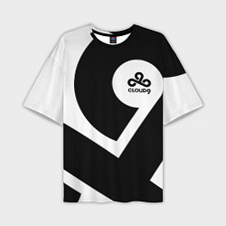 Мужская футболка оверсайз Cloud9 - black and white