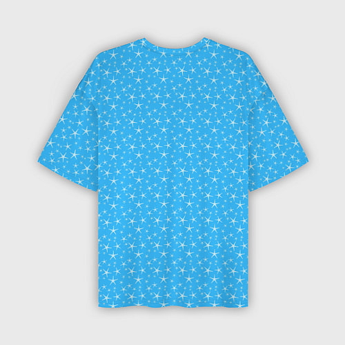 Мужская футболка оверсайз Голубой со звёздочками / 3D-принт – фото 2