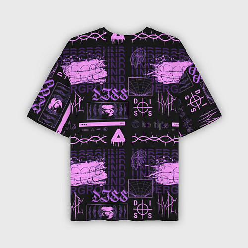 Мужская футболка оверсайз Underground pattern color / 3D-принт – фото 2
