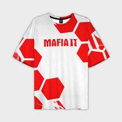 Футболка оверсайз мужская Mafia соты красные, цвет: 3D-принт